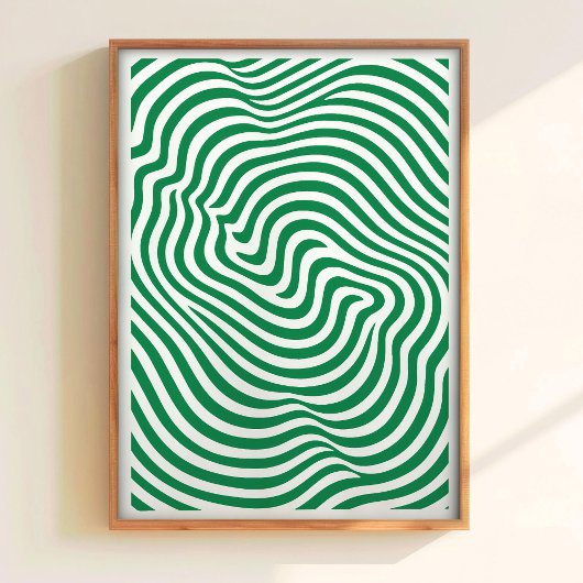Geometrische groene print minimalistische lijn kun
