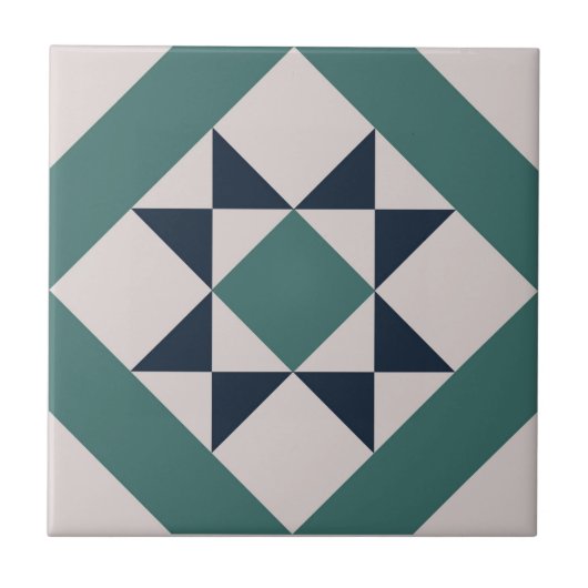 Geometrische groene tegel vloerinspiratie tegeltje (Voorkant)