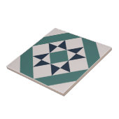 Geometrische groene tegel vloerinspiratie tegeltje (Zijkant)