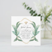 Geometrische groene virtuele douweruitnodiging kaart (Staand voorkant)