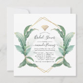 Geometrische groene virtuele douweruitnodiging kaart (Voorkant)