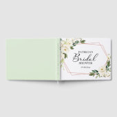 Geometrische groene witte bloem bruids douche gast gastenboek (Volledig)