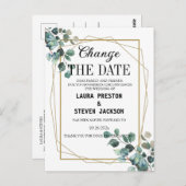 Geometrische groenere moderne verandering van het  briefkaart (Voorkant / Achterkant)