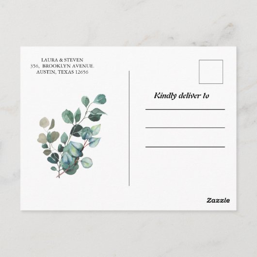 Geometrische groenere moderne verandering van het  briefkaart (Achterkant)