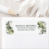 Geometrische groenery Modern Gold Succulent Weddin Etiket (Insitu)