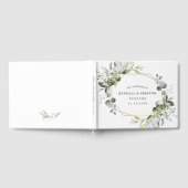 Geometrische groenery Modern Gold Succulent Weddin Gastenboek (Volledig)