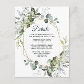 Geometrische groenery Modern Gold Succulent Weddin Informatiekaartje (Voorkant)