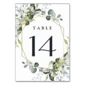 Geometrische groenery Modern Gold Succulent Weddin Kaart (Achterkant)