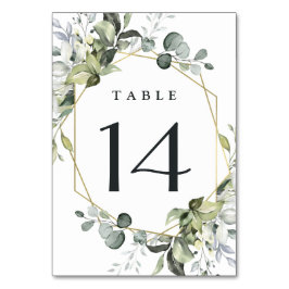 Geometrische groenery Modern Gold Succulent Weddin Kaart