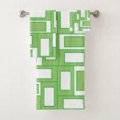 Geometrische groenwitte rechthoek bad handdoek (Insitu)