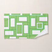 Geometrische groenwitte rechthoek bad handdoek (Handdoek)