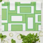 Geometrische groenwitte rechthoeken theedoek (Gevouwen)