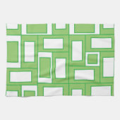 Geometrische groenwitte rechthoeken theedoek (Horizontaal)