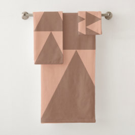 Geometrische grote driehoeken Mocha Mousse Dusty P Bad Handdoek