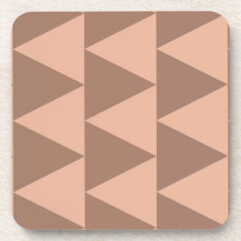 Geometrische grote driehoeken Mocha Mousse Dusty P Bier Onderzetter