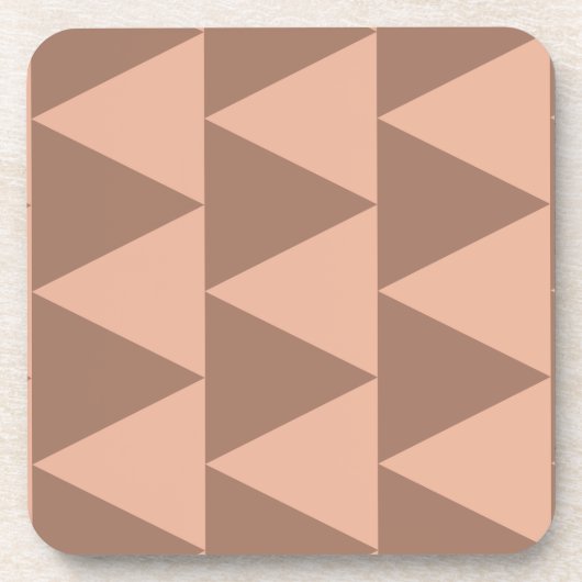 Geometrische grote driehoeken Mocha Mousse Dusty P Bier Onderzetter (Voorkant)