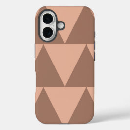 Geometrische grote driehoeken Mocha Mousse Dusty P iPhone 16 Hoesje
