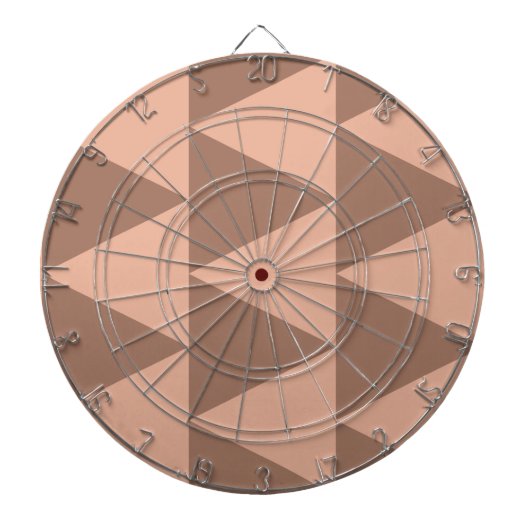Geometrische grote driehoeken Mocha Mousse Dusty P Dartbord (Voorkant)