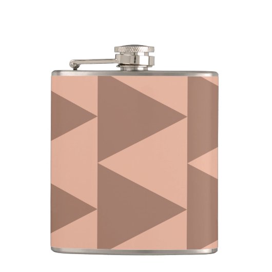 Geometrische grote driehoeken Mocha Mousse Dusty P Heupfles (Voorkant)