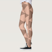 Geometrische grote driehoeken Mocha Mousse Dusty P Leggings (Links)