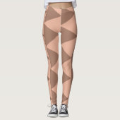 Geometrische grote driehoeken Mocha Mousse Dusty P Leggings (Voorkant)