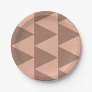 Geometrische grote driehoeken Mocha Mousse Dusty P Papieren Bordje