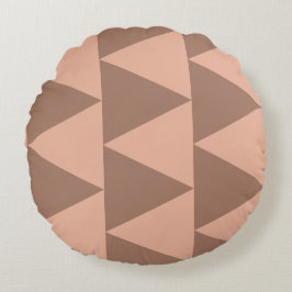 Geometrische grote driehoeken Mocha Mousse Dusty P Rond Kussen