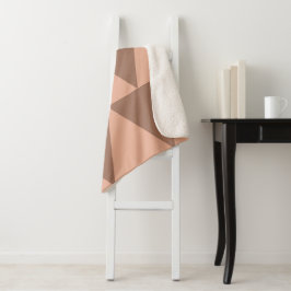 Geometrische grote driehoeken Mocha Mousse Dusty P Sherpa Deken