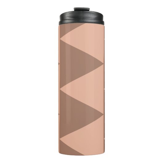 Geometrische grote driehoeken Mocha Mousse Dusty P Thermosbeker (Voorkant)