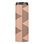 Geometrische grote driehoeken Mocha Mousse Dusty P Thermosbeker (Achterkant)