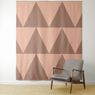 Geometrische grote driehoeken Mocha Mousse Dusty P Wandkleed
