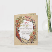 Geometrische Grown Lederen Kunst Trouwpaar Douche (Voorkant)