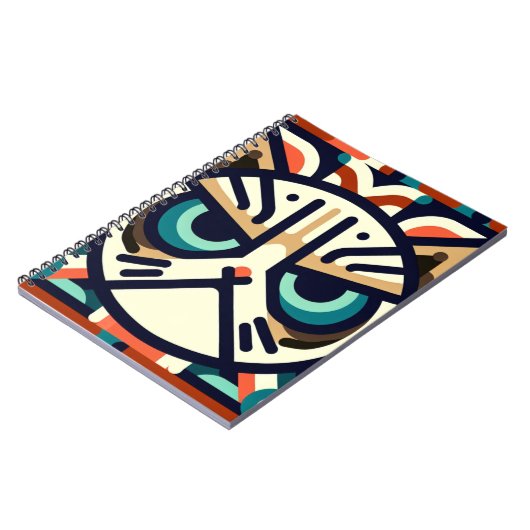 Geometrische Grumpy Cat Face Notitieboek (Linkerzijde)