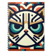 Geometrische Grumpy Cat Face Notitieboek (Voorkant)