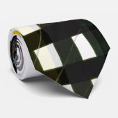 Geometrische Grunge Collage Schachbrettpatroon Stropdas (Opgerold)