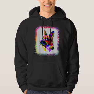 Geometrische GSD German Shepherd Dog Boy Girl Tie Hoodie
