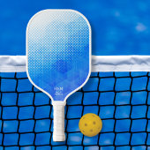 Geometrische Halftone Stippen Witte Blauwe Gradiën Pickleball Paddle