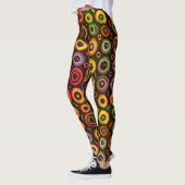 Geometrische Halloween Kleur Spooky Monster Eyebal Leggings (Links)