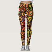 Geometrische Halloween Kleur Spooky Monster Eyebal Leggings (Voorkant)