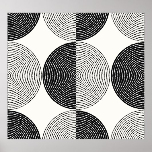 Geometrische halve cirkels: eenvoudig patroon. poster (Voorkant)