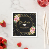 Geometrische hand belettering Gold Glitter Afstude Servet (Insitu)