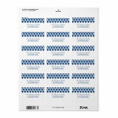 Geometrische hanukkah sterren van David Holiday Etiket (Full Sheet)