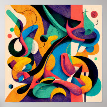 "Geometrische harmonie" — Abstract digitaal Poster