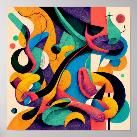 "Geometrische harmonie" — Abstract digitaal Poster (Voorkant)