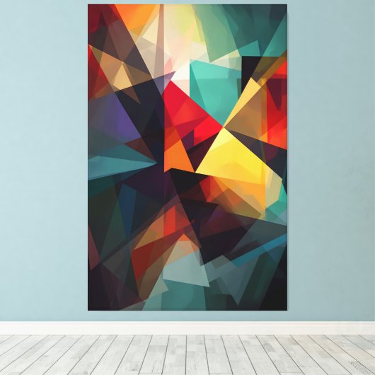 Geometrische harmonie - Abstracte canvasafdruk Canvas Afdruk (Insitu (Houten vloer))
