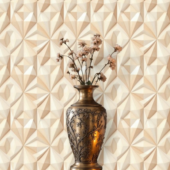 Geometrische harmonie beige behang (Creator heeft geüpload)
