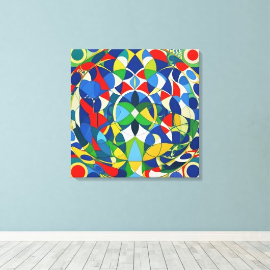 Geometrische harmonie canvas afdruk (Insitu (Houten vloer))