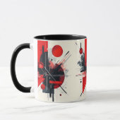 Geometrische harmonie: de Abstracte kunstkoffie Mok (Links)