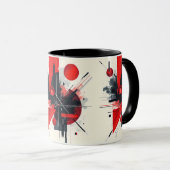 Geometrische harmonie: de Abstracte kunstkoffie Mok (Voorkant rechts)