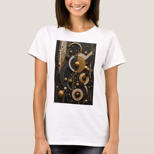 Geometrische harmonie in 3D-micro-mozaïek T-shirt (Voorkant)
